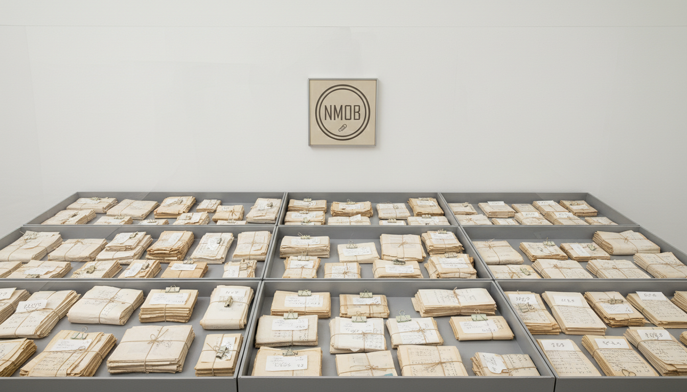 Archival trays of sorted receipts