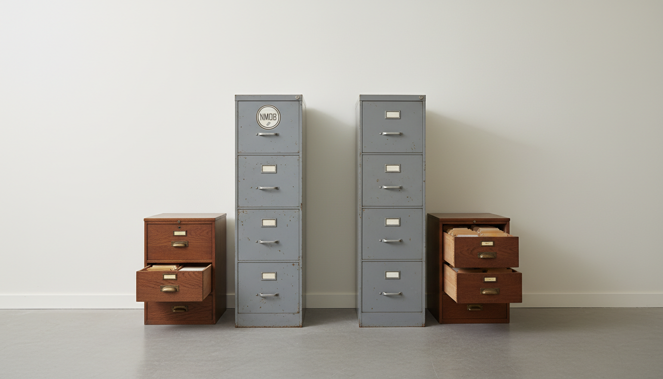 Cabinet drawers in a straight line