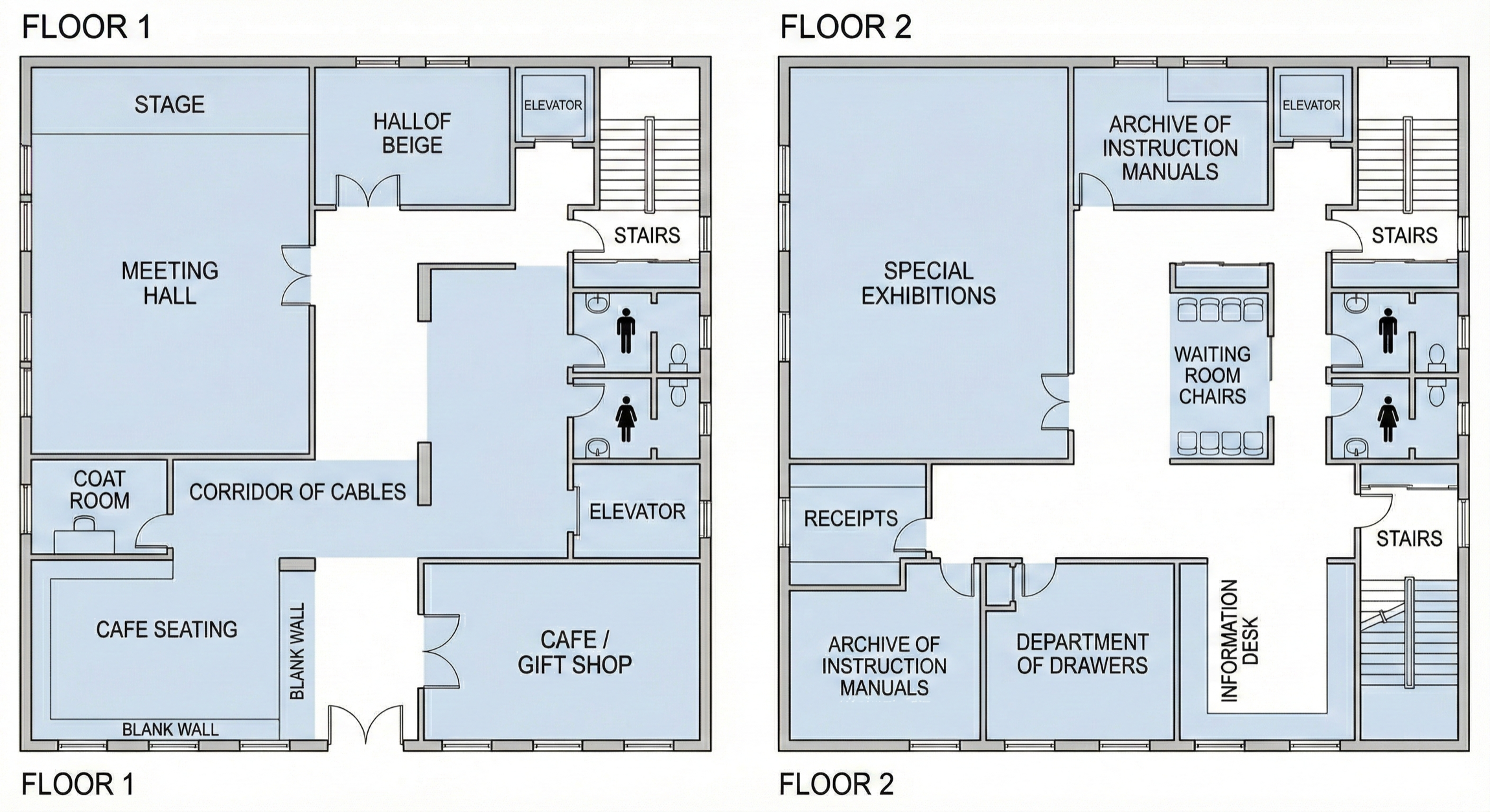 Floor plan of the National Museum of Boring Things